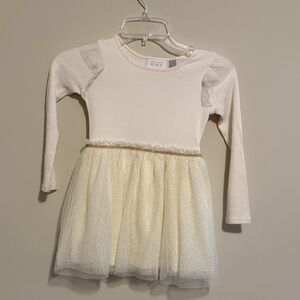 The Children's Place Cream & Gold Sparkle Tulle Dress